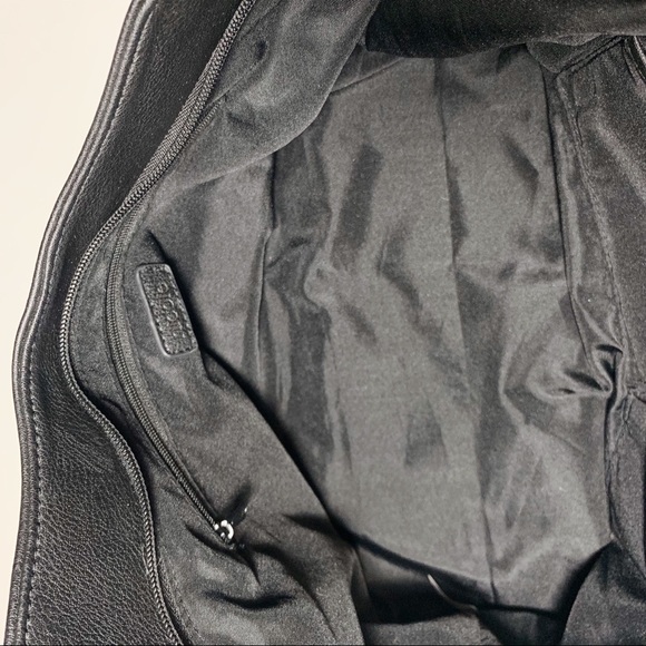 Nicole Miller Large Black Leather Shoulder Bag - Picture 4 of 7